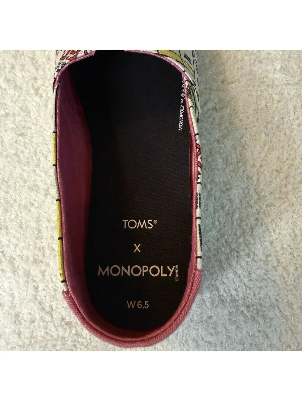 TOMS x Monopoly Alpargata Women’s 6.5 Limited Edition Slip On Shoes NWT